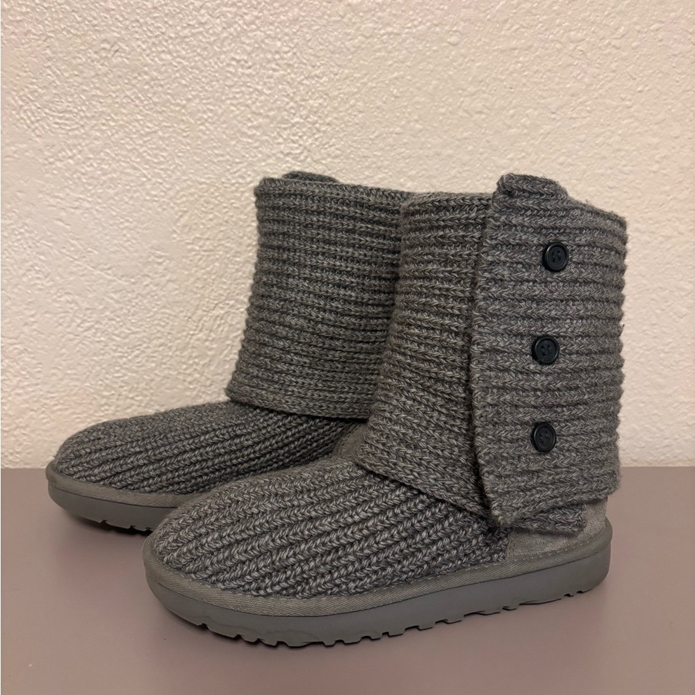 UGG Gray Knit Ankle Boots